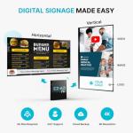 TV Digital Signage Player, Digital Signage 4k Player Kit, Auto-Post Content, Cloud-Controlled, Add Your PowerPoint Presentation, Free Plan & Mobile App, Thousands of Templates