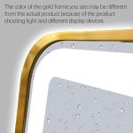 Niccy LED Bathroom Mirror, 32"x20" Rectangle Wall Mounted Vanity Mirrors with Metal Frame, Anti Fog Dimmable Smart Mirror for Bathroom/Bedroom/Livingroom/Entryway, (Horizontal or Vertical),Gold