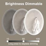 BuLife 32 x 24 inch Oval LED Bathroom Mirror Anti-Fog 3 Colors Light Dimmable Wall Mounted Lighted Bathroom Vanity Mirror Smart Makeup Mirror Touch Switch