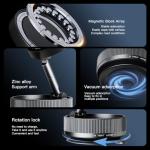 Vacuum Suction Magnetic Phone Holder,2026 Upgraded 360° Adjustable Foldable Telescopic Hands-Free Suction Cup Car Phone Holder for Car/Gym/Mirror,Compatible with iPhone Android All Smartphones