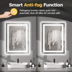 Hivone 32X24 LED Bathroom Mirror with Lights, Anti-Fog, Dimmable, Backlit + Front Lit, Smart Bathroom Vanity Mirror, Memory Function, Shatterproof, Tempered Glass (Horizontal/Vertical)