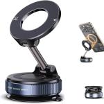 JUYOSOFT Vacuum Magnetic Phone Holder, 360° Adjustable Magnetic Car Mount, Foldable Portable Suction Cup Cell Phone Mount for Car/Gym/Mirror/Shower, Compatible with All Smartphones & All Car Models