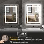 Hivone 32X24 LED Bathroom Mirror with Lights, Anti-Fog, Dimmable, Backlit + Front Lit, Smart Bathroom Vanity Mirror, Memory Function, Shatterproof, Tempered Glass (Horizontal/Vertical)