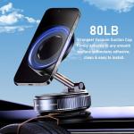 JUYOSOFT Vacuum Magnetic Phone Holder, 360° Adjustable Magnetic Car Mount, Foldable Portable Suction Cup Cell Phone Mount for Car/Gym/Mirror/Shower, Compatible with All Smartphones & All Car Models