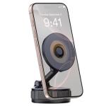 Vacuum Magnetic Suction Phone Holder, 360° Adjustable Suction Cup Phone Mount for Car/Gym/Mirror/Shower, Hands-Free Car Phone Holder, Compatible with iPhone Android and All Smartphones (JetBlack)