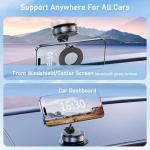 JUYOSOFT Vacuum Magnetic Phone Holder, 360° Adjustable Magnetic Car Mount, Foldable Portable Suction Cup Cell Phone Mount for Car/Gym/Mirror/Shower, Compatible with All Smartphones & All Car Models