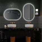 Niccy Oval LED Bathroom Vanity Mirror, 32x20inch Frameless Backlit Mirror with Light, Smart Anti-Fog Waterproof Mirror with Memory Function Dimmable Lighted Mirror
