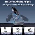 Vacuum Magnetic Phone Holder for Car/MagSafe,360° Adjustable Suction Cup Phone Mount, Foldable & Portable Magnetic Phone Stand for All Smartphones & All Car Models & Home/Office/Gym/Bathroom Mirror