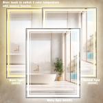 osemy 28" x 36" LED Bathroom Mirror with Lights Black Framed LED Mirror for Bathroom Lighted Bathroom Mirror Backlit and Front Black Aluminum Frame Anti-Fog Dimmable Vanity Smart Memory