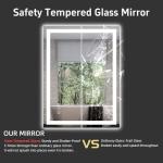 miskerm 36"x 24" LED Bathroom Mirror with Lights, Anti-Fog, Dimmable, Backlit + Front Lit Smart Mirror, Lighted Bathroom Vanity Mirror for Wall, Shatter-Proof Tempered Glass(Horizontal/Vertical)