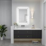 miskerm 36"x 24" LED Bathroom Mirror with Lights, Anti-Fog, Dimmable, Backlit + Front Lit Smart Mirror, Lighted Bathroom Vanity Mirror for Wall, Shatter-Proof Tempered Glass(Horizontal/Vertical)