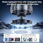 Vacuum Magnetic Phone Holder for Car/MagSafe,360° Adjustable Suction Cup Phone Mount, Foldable & Portable Magnetic Phone Stand for All Smartphones & All Car Models & Home/Office/Gym/Bathroom Mirror