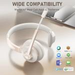 Wireless Headset, Bluetooth Headphones with Microphone Noise Canceling & USB Dongle, Singler-Ear Bluetooth Headset with Mic Mute for Cell Phone Computer Work Office Meetings Trucker Teams Skype Call