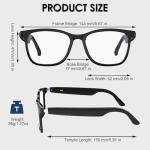 Smart Glasses, Blue Light Blocking Clear Lenses + Magnetic Clip-On Sunglasses, Bluetooth Glasses with Open Ear Speaker, Voice Assistant Compatible for iPhone Android