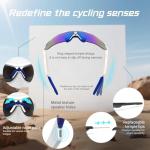 SRICH Polarized Bluetooth Sunglasses for Men, Women, Sport Smart Glasses, Built-in Mic & Open Ear Music Speakers, UV Protection Running Baseball Sunglasses, Cycling Glasses, Black