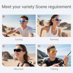 SRICH Polarized Bluetooth Sunglasses for Men, Women, Sport Smart Glasses, Built-in Mic & Open Ear Music Speakers, UV Protection Running Baseball Sunglasses, Cycling Glasses, Black