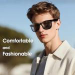 Smart Glasses, Blue Light Blocking Clear Lenses + Magnetic Clip-On Sunglasses, Bluetooth Glasses with Open Ear Speaker, Voice Assistant Compatible for iPhone Android