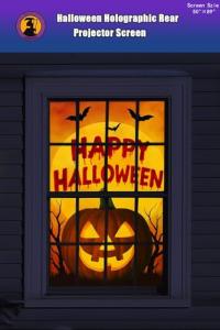 Halloween Holographic Rear Projector Screen 50" x 89" Hologram Window Movie Screen Rear Projector Indoor Outdoor Double Sided Video Projection (100"- Projector Screen)