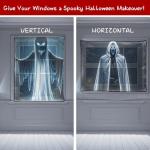 Halloween Holographic Rear Projector Screen 50" x 89" Hologram Window Movie Screen Rear Projector Indoor Outdoor Double Sided Video Projection (100"- Projector Screen)