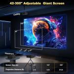 [1500 Brightness] Dess Projector with WiFi 6 and Bluetooth, Home Outdoor Electric Stand Movie Proyector, Auto Focus & Keystone, 1080P Native , High Contrast, Smart Projector