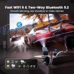[Netflix-Licensed & 4K Support & Auto Focus]- Smart Projector with WiFi 6 and 2-Way Bluetooth, Dolby Audio/ Auto Keystone/Zoom,360°Adjustable Stand, iWIMIUS Mini Portable Outdoor Proyector w/ HDMI ARC