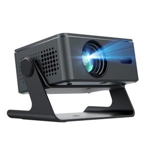 [4K Support & Auto Focus] Projector with WiFi and Bluetooth, 4K 1080P Native Projector Keystone&Zoom, 20W Speaker, 180°Adjustable Portable Projector for Phone, Laptop, Bedroom, Outdoor