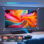 [Netflix Officially/Electric Focus] FUDONI Smart Projector with WiFi and Bluetooth, Native 1080P 25000L 4K Supported for Home Cinema, Outdoor Projector with Apps, Built-in Netflix/YouTube/Prime Video