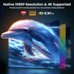 [Auto Focus & High Brightness] Outdoor Projector with WiFi and Bluetooth, Native 1080P Movie Projector, 4K Support, Auto Keystone & 50% Zoom, JOWLURK Projector Compatible with iOS/Android/TV Stick