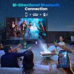 [Netflix Officially/Electric Focus] FUDONI Smart Projector with WiFi and Bluetooth, Native 1080P 25000L 4K Supported for Home Cinema, Outdoor Projector with Apps, Built-in Netflix/YouTube/Prime Video