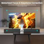 Mini Portable Projector with 4K Support, Bluetooth 5.4 WIFI6, 5watt Sound Base Speaker, 160 ANSI, Android 11, 210° Rotation , Auto Keystone Correction Video Projector HY300 ULTRA
