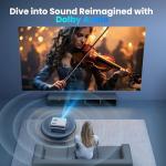 [Netflix Officially/Electric Focus] FUDONI Smart Projector with WiFi and Bluetooth, Native 1080P 25000L 4K Supported for Home Cinema, Outdoor Projector with Apps, Built-in Netflix/YouTube/Prime Video