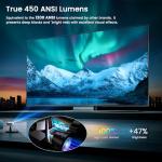 [Auto Focus & High Brightness] Outdoor Projector with WiFi and Bluetooth, Native 1080P Movie Projector, 4K Support, Auto Keystone & 50% Zoom, JOWLURK Projector Compatible with iOS/Android/TV Stick
