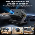 [4K Support & Auto Focus] Projector with WiFi and Bluetooth, 4K 1080P Native Projector Keystone&Zoom, 20W Speaker, 180°Adjustable Portable Projector for Phone, Laptop, Bedroom, Outdoor