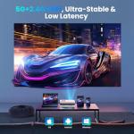 [Netflix Officially/Electric Focus] FUDONI Smart Projector with WiFi and Bluetooth, Native 1080P 25000L 4K Supported for Home Cinema, Outdoor Projector with Apps, Built-in Netflix/YouTube/Prime Video