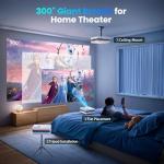 [Netflix Officially/Electric Focus] FUDONI Smart Projector with WiFi and Bluetooth, Native 1080P 25000L 4K Supported for Home Cinema, Outdoor Projector with Apps, Built-in Netflix/YouTube/Prime Video