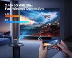 Mini Projector with WiFi and Bluetooth - 【Electric-Focus/Auto Keystone/Short Throw/550 ANSI】WiMiUS 1080P Portable Outdoor Movie Home Theater Proyector Compatible with HDMI,USB,AV,Phone/Tablet/Laptop