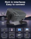 [4K Support & Auto Focus] Projector with WiFi and Bluetooth, 4K 1080P Native Projector Keystone&Zoom, 20W Speaker, 180°Adjustable Portable Projector for Phone, Laptop, Bedroom, Outdoor
