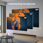 Projector with WiFi and Bluetooth, Mini Projector, 4K 1080P Support Portable Wireless Movie Projectors 220° Rotatable 130'' Screen Auto Keystone Compatible with HDMI/iPhone/TV Stick for Bedroom Indoor