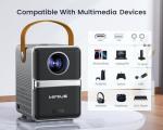 Mini Projector with WiFi and Bluetooth - 【Electric-Focus/Auto Keystone/Short Throw/550 ANSI】WiMiUS 1080P Portable Outdoor Movie Home Theater Proyector Compatible with HDMI,USB,AV,Phone/Tablet/Laptop