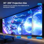 WISHOLY Projector with WiFi and Bluetooth, Mini Portable Projector with Built-in Rechargeable Battery for Outdoor, 1080P Supported, Electric Focus & Auto Keystone, Home Theater with 210° Mount