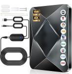 2700+ Miles TV Antenna Indoor, 2025 Strongest Digital Antenna for Local Channels with Amplifier Signal Booster, HD Antenna for Smart TV and All Old TV's Supports 8k/4k/1080p—38ft Coaxial Cable