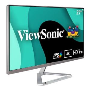 ViewSonic VX2776-4K-MHDU 27 Inch 4K UHD IPS Monitor, 65W USB C, HDR10 Content Support, Thin Bezels, HDMI and DisplayPort
