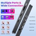 Upperizon Portable Monitor 4K 15.6 inch UHD 3840X2160 100% sRGB USB-C HDMI IPS HDR External Second Screen Portable Travel Monitor for Laptop MacBook PS5/4 Xbox with Speakers, VESA Compatible