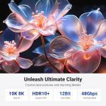 UGREEN HDMI 2.1 Cable Certified 8K 10FT Ultra High Speed HDMI Cord Braided 48Gbps 4K@240Hz 10K@60Hz with Dynamic HDR eARC Dolby Atmos HDCP Compatible with PS5 PS4 Xbox Roku TV HDTV Blu-ray Projector