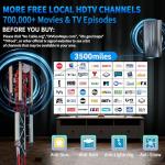 3500+ Miles Tv Antenna Indoor, 2025 Digital Antenna for Smart Tv Outdoor, Strongest HDTV for Local Channels with Amplifier, Signal Booster & 52FT Coax Cable/AC Adapter Support 8K 4K 1080p