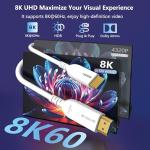 8K Fiber Optic HDMI Cable 200FT, Long Active HDMI 2.1 Cable 48Gbps Ultra High Speed 8K@60Hz 4K@120Hz HDR10 eARC 3D HDCP 2.3 Compatible for Laptop, PC, Monitor, PS5, PS4, Xbox, HDTV, Projector