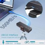 Angetube 4K AI Webcam: AI-Tracking Web Camera Dual AI Noise-Cancelling Microphones - HDR-Enabled, USB 3.0, Remote Control, Sony_Sensor, Adjutable Field of View, Work with Teams, Zoom, Webex