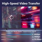8K Fiber Optic HDMI Cable 200FT, Long Active HDMI 2.1 Cable 48Gbps Ultra High Speed 8K@60Hz 4K@120Hz HDR10 eARC 3D HDCP 2.3 Compatible for Laptop, PC, Monitor, PS5, PS4, Xbox, HDTV, Projector