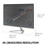 ViewSonic VX2776-4K-MHDU 27 Inch 4K UHD IPS Monitor, 65W USB C, HDR10 Content Support, Thin Bezels, HDMI and DisplayPort
