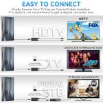 3500+ Miles Tv Antenna Indoor, 2025 Digital Antenna for Smart Tv Outdoor, Strongest HDTV for Local Channels with Amplifier, Signal Booster & 52FT Coax Cable/AC Adapter Support 8K 4K 1080p